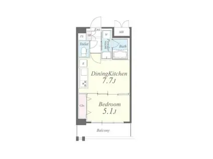 コントレイル(1DK/3階)の間取り写真