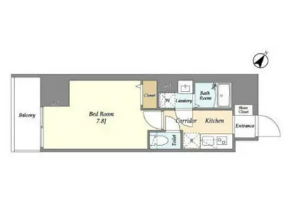 ケーディーエックスレジデンス町田ノース(1K/8階)の間取り写真