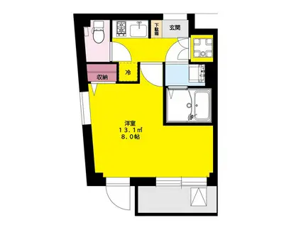 BCASA 綾瀬(1K/2階)の間取り写真