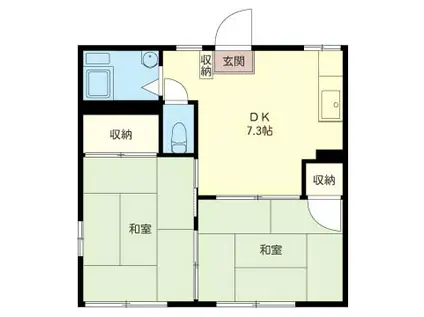 SHM 第二小山ハイツ(2DK/1階)の間取り写真