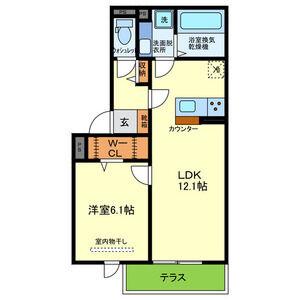 YKメゾン舞子台(1LDK/1階)の間取り写真