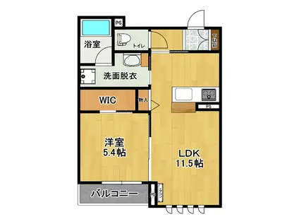 カーサ レジオ(1LDK/2階)の間取り写真