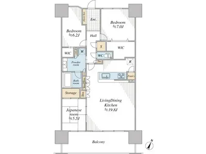 ヴェレーナシティ千葉ニュータウン中央 スカイ・ヴィラ(3LDK/12階)の間取り写真