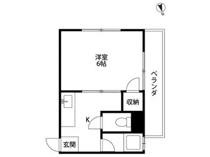 ヴィレッジK(1K/2階)の間取り写真