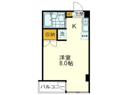 北町マンションK-0(1K/3階)の間取り写真