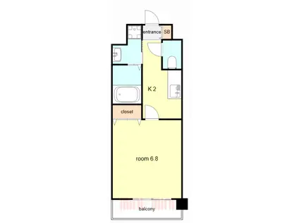 ファーストエフレシア姫里(1K/3階)の間取り写真