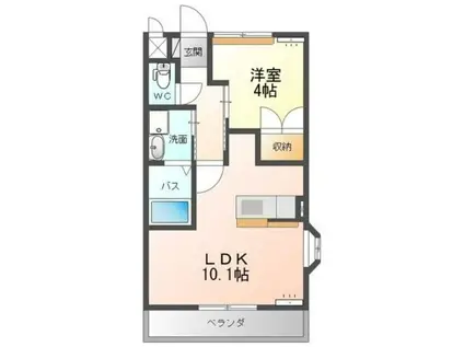 ラフィネ(1LDK/1階)の間取り写真