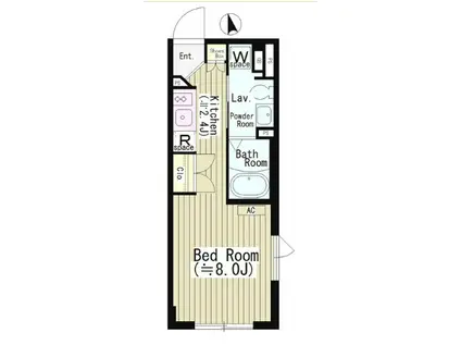 センテナリオ市谷二十騎町(1K/1階)の間取り写真