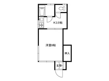オールハウスNO.A(1K/1階)の間取り写真