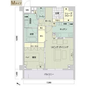 メイビル向陽町(1LDK/2階)の間取り写真