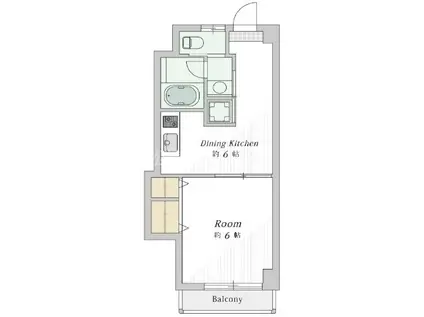 黒龍中野マンション(1DK/3階)の間取り写真