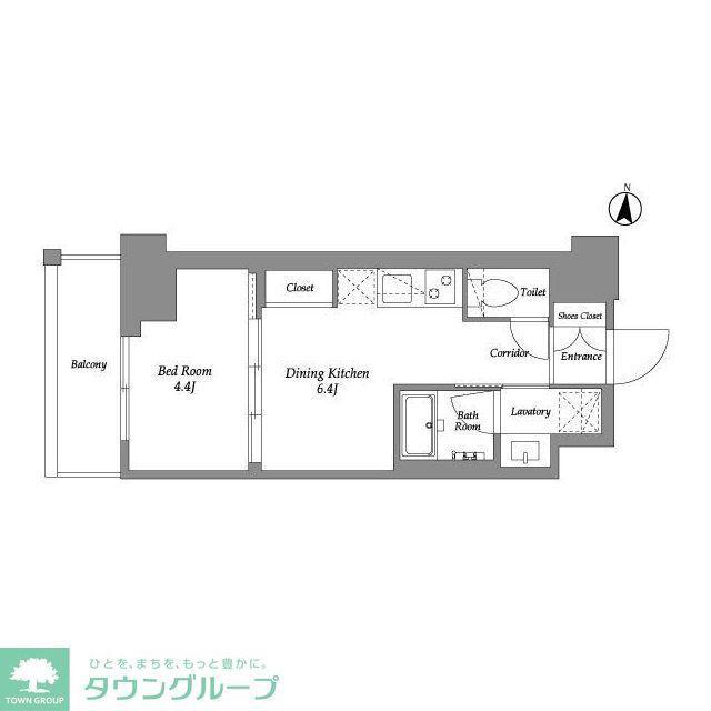 ウエリスアーバン住吉イースト(1DK/3階)の間取り写真