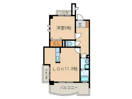 アンソレイェ勝川(1LDK/2階)の間取り写真
