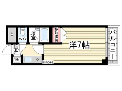 リアライズ六甲(1K/6階)の間取り写真