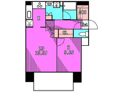 AXAS上野北(1LDK/10階)の間取り写真