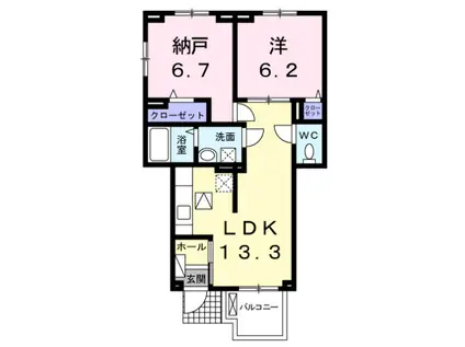 ジュビリーハウス(2LDK/1階)の間取り写真
