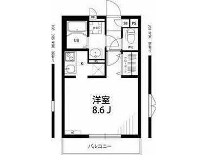 リブリ・AZUR(1K/1階)の間取り写真