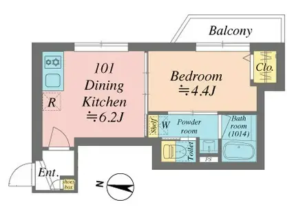 GRANDE SHAKUJIIDAI(1DK/1階)の間取り写真
