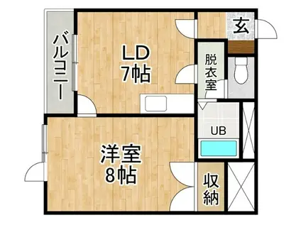 エースII(1DK/3階)の間取り写真