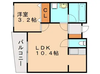 FORZA馬借(1LDK/3階)の間取り写真
