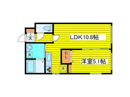 グランメール FPC北17条(1LDK/3階)の間取り写真