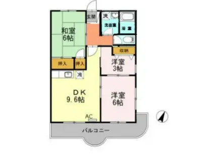 フォーラム北綾瀬(3DK/4階)の間取り写真