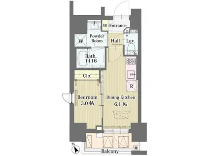 IPSE四谷 イプセ四谷(1DK/9階)の間取り写真