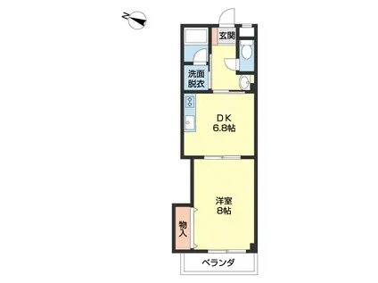 シーサイドM(1DK/2階)の間取り写真