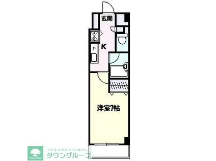 メゾン・ド・ブラン(1K/2階)の間取り写真