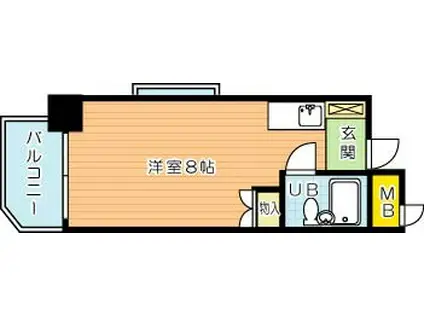 シンコー北九大前スカイマンション(ワンルーム/11階)の間取り写真