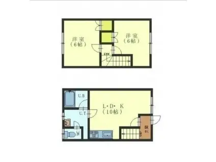 レジェンド北斗III(2LDK/2階)の間取り写真