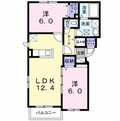 ヴェントルーチェ(2LDK/2階)の間取り写真