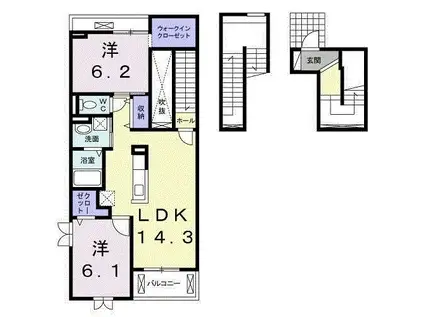 クレール・シャンス(2LDK/3階)の間取り写真