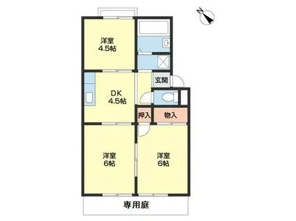 プレジール加納II(3DK/1階)の間取り写真