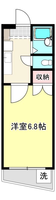 ジュネス国府(1K/4階)の間取り写真