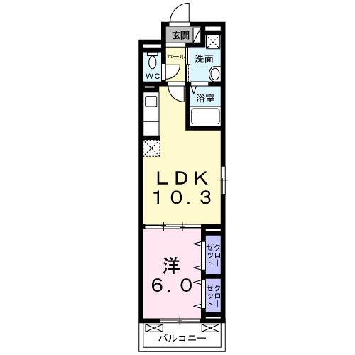 フレグラント オリーブ(1LDK/3階)の間取り写真