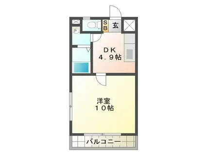 参貮四六マンション(1DK/3階)の間取り写真