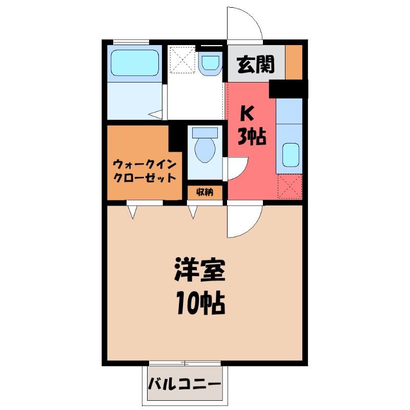 グランドソレイユ(1K/1階)の間取り写真