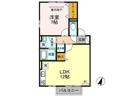 インペリアルコート A/B(1LDK/2階)の間取り写真