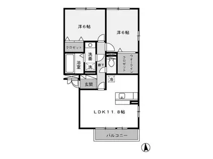 リバーサイド・K(2LDK/2階)の間取り写真