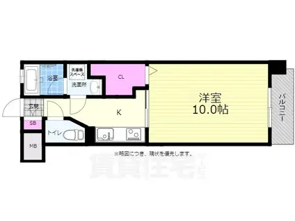 ルービンス宇品御幸2(1K/2階)の間取り写真