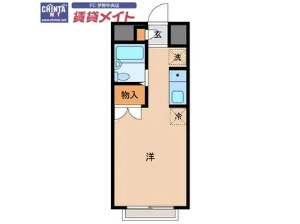 エステートピア蘭(ワンルーム/1階)の間取り写真