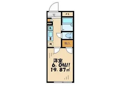 ジオフラット南平(1K/1階)の間取り写真