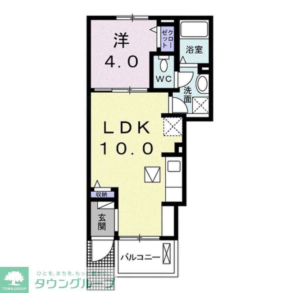 スヴニールN(1LDK/1階)の間取り写真