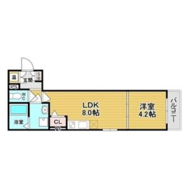 マリブガーデン堺駅前(1LDK/2階)の間取り写真
