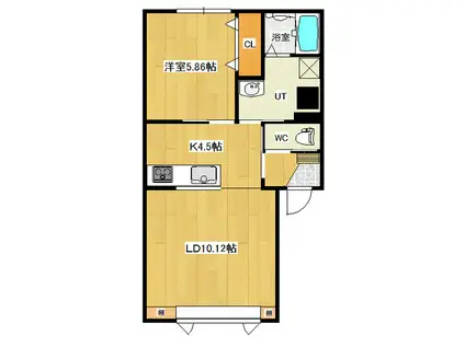 サンプレイスWI(1LDK/2階)の間取り写真