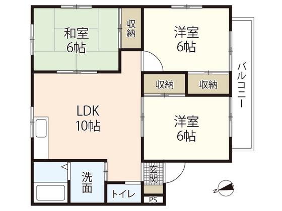 レスト矢野(3LDK/3階)の間取り写真