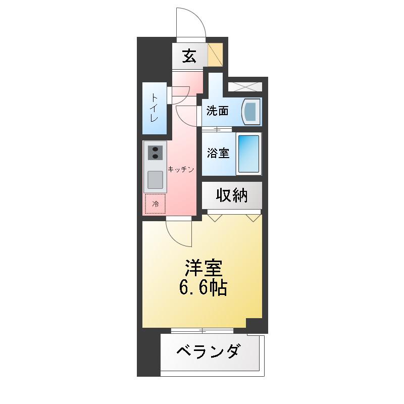 S-RESIDENCE四日市駅前COULEUR(1K/8階)の間取り写真