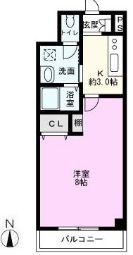 NK氷川マンション(1K/6階)の間取り写真