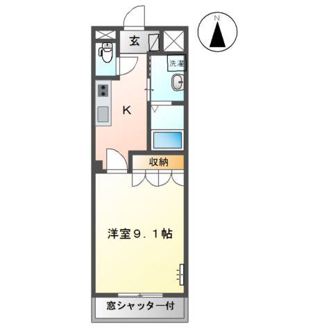 ロイヤル木の家 II番館(1K/1階)の間取り写真